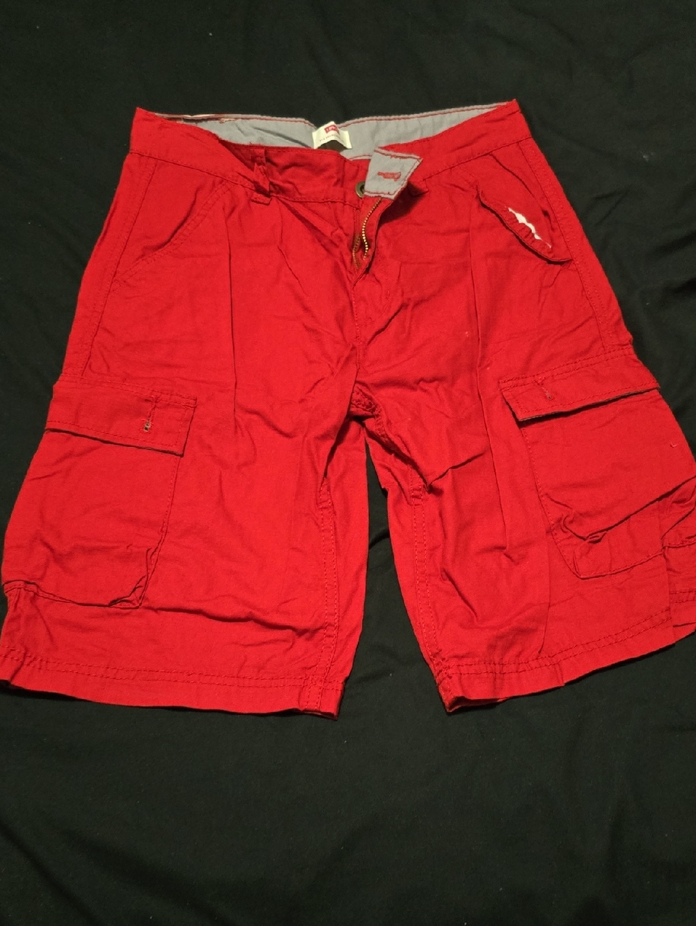 Boy's Red Cargo Shorts